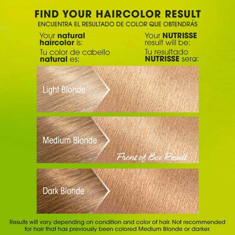 Nutrisse 90 light natural blonde before after swatch